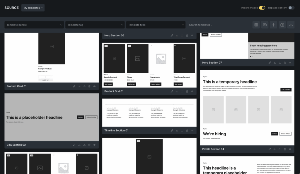Bricks Template Manager screenshot